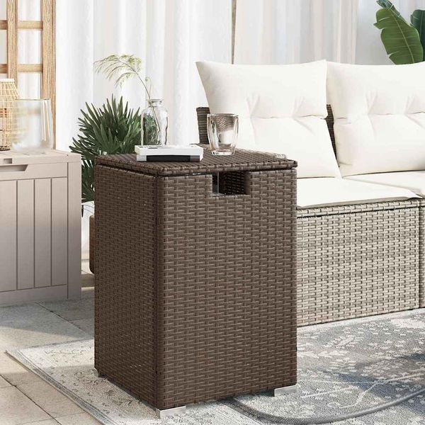 Propan-Tank-Verstecktisch Braun 40 x 40 x 60 cm Poly Rattan