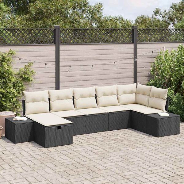 vidaXL Sofa Set mit Kissen 8 pcs Poly-Rattan 3360728