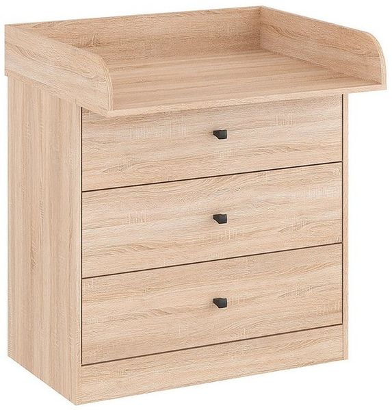 KOMTO Wickelkommode mit Schubladen - Baby Kommode mit Wickelaufsatz, Wickeltisch M3, Wickeltisch, Wickelschrank mit Abnehmbarer Wickelsatz Weiß, Lulliblox