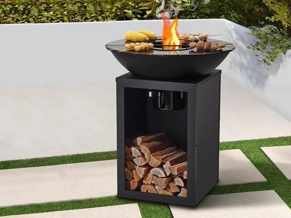 Vente-unique - IGNOS Küche Outdoor Metall Schwarz - B 80 cm x H 95 cm x L 80 cm