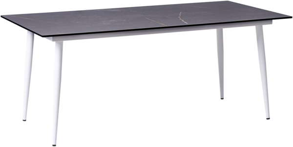 Gartentisch TOLENTINO 180 cm 90 cm Marmor Optik Grauer Marmor