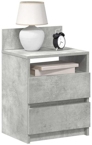 vidaXL Nachttisch mit 2 Schubladen Betongrau 40x33x60 cm 858566