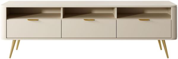 Selsey 'Oval' TV-Lowboard mit 3 Schubladen, beige, ca. 49 x 162 x 38 cm