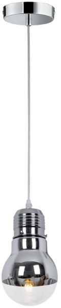 Hängeleuchte, Glühbirnen-Design, Glas, chrom, D 15 cm