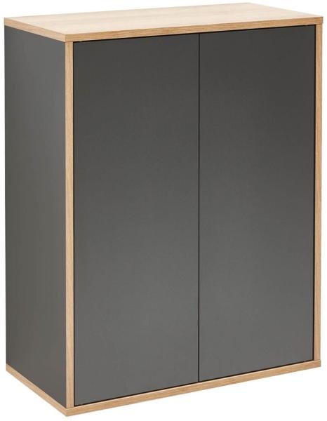 Fackelmann FINN Doppel Midischrank 60 cm, Braun hell/Anthrazit