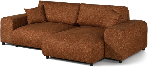 Ecksofa Plüsch 237x144x79 orange PAULINA