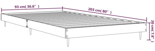vidaXL Bettgestell ohne Matratze Sonoma-Eiche 90x200 cm Holzwerkstoff 832272 Bild 10