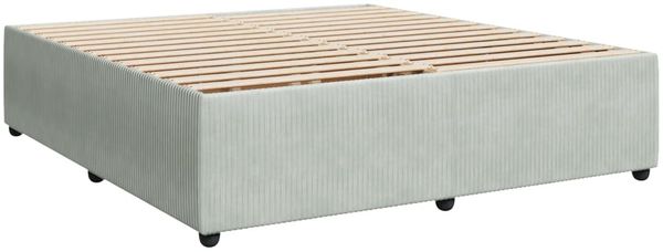 vidaXL Boxspringbett mit Matratze Hellgrau 200x200 cm Samt 3290142 Bild 10
