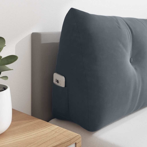 vidaXL Rücken Kissen Dunkelgrau 140 x 24 x 50 cm Samt 42014517 Bild 4