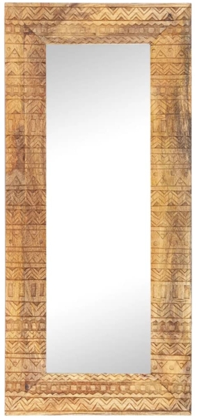 vidaXL Handgeschnitzter Spiegel 110x50x2,5 cm Massivholz Mango 321649
