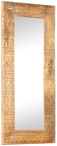 vidaXL Handgeschnitzter Spiegel 110x50x2,5 cm Massivholz Mango 321649