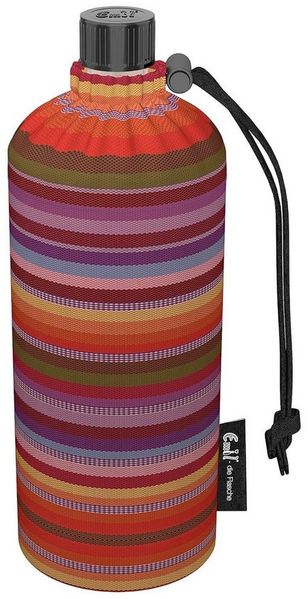 Emil Trinkflasche Bio Streifen Glasflasche, Flasche aus Glas, BPA-Frei, spülmaschinenfest, Bruchsicher, 400ml