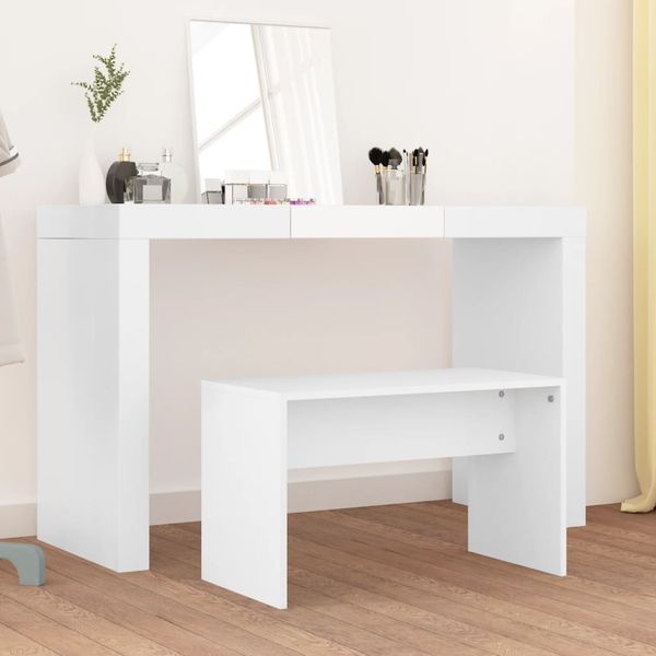 vidaXL Schminkhocker Weiß 70x35x45 cm Holzwerkstoff 802813