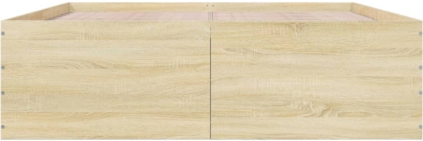 vidaXL Bettgestell Sonoma-Eiche 160x200 cm Holzwerkstoff 3280911 Bild 3