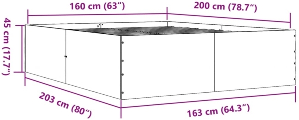 vidaXL Bettgestell Sonoma-Eiche 160x200 cm Holzwerkstoff 3280911 Bild 9