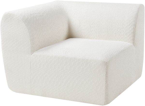 Sofa-Modul Hurvas Eckelement Bouclé Cremeweiß [en. casa]