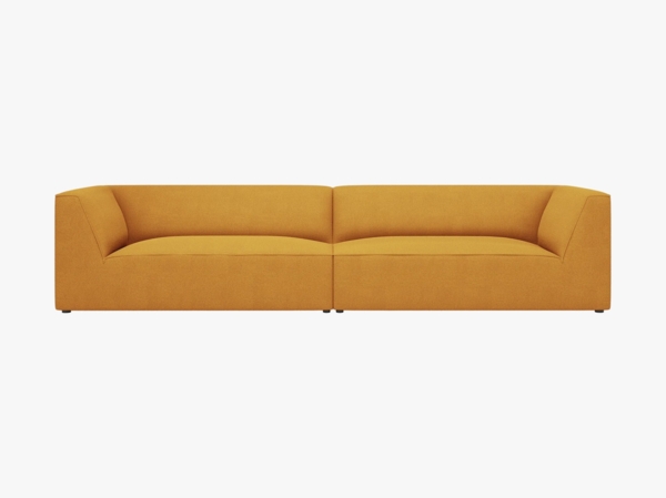 Micadoni Sofa Ruby 4-Sitzer Strukturierter Stoff Ottawa Gelb