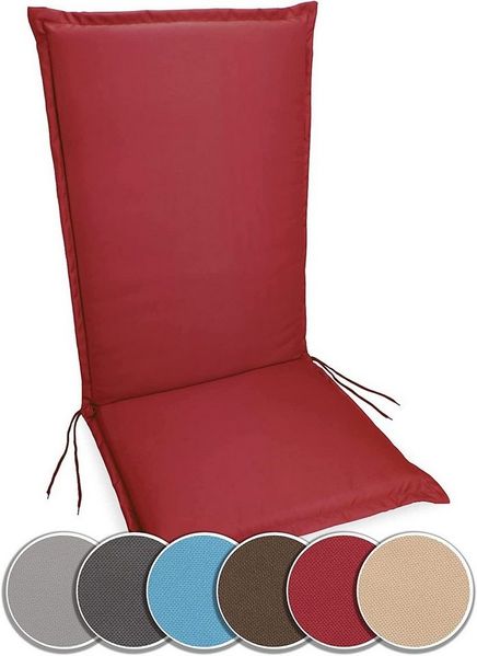 sunnypillow Liegenauflage Polsterauflagen Gartenstuhlauflage 120 x 50 extra Dicke 9cm, 1 Stück Rot
