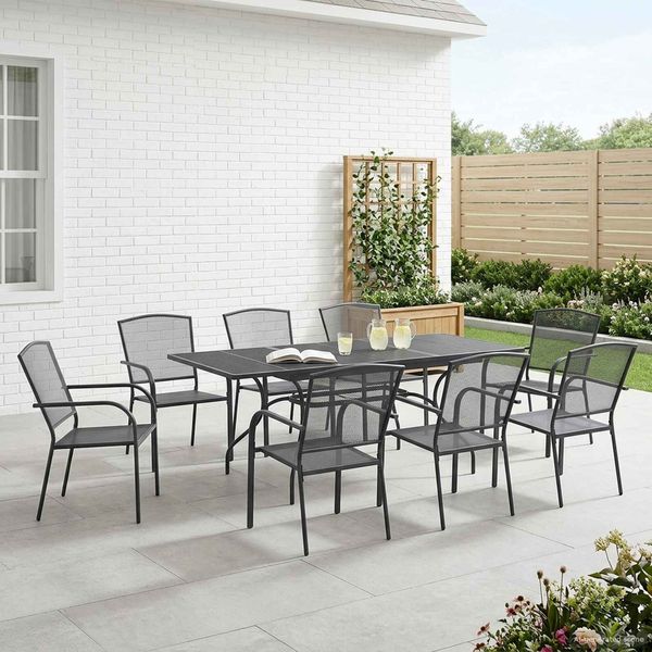 vidaXL Garten Essgruppe 9 pcs Anthrazit 212 x 90 x 76 cm 3429141
