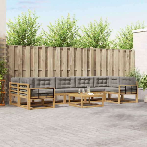 vidaXL Outdoor-Sofagarnitur mit Kissen 6 pcs Weiß und Hellgrau 3386210