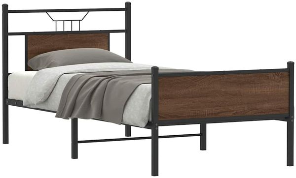 vidaXL Bettgestell ohne Matratze Braun Eiche 90x200 cm Holzwerkstoff 4107027