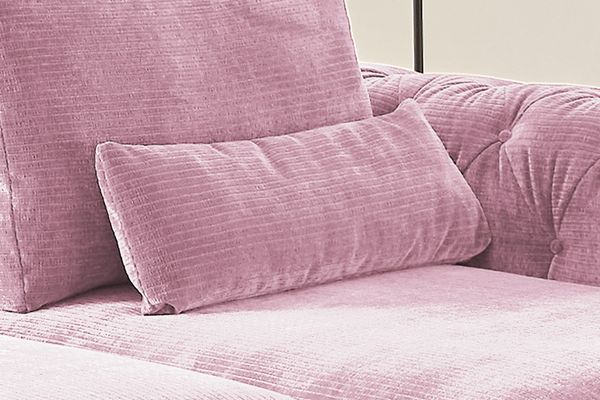 KAWOLA Nierenkissen SEPHI medium Cord Vintage rosa 37 x 19 x 67 cm