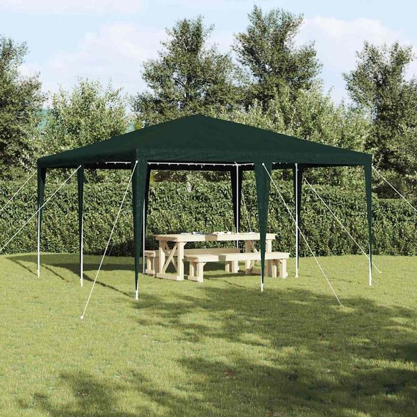 vidaXL Party-Zelt Grün 400 x 400 x 266 cm Polyethylen und Stahl 42003424