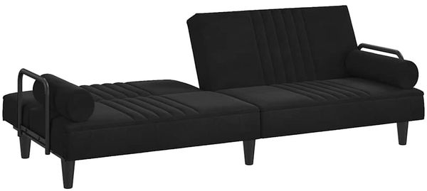 vidaXL Schlafsofa mit Armlehnen Schwarz Samt 351898 Bild 5