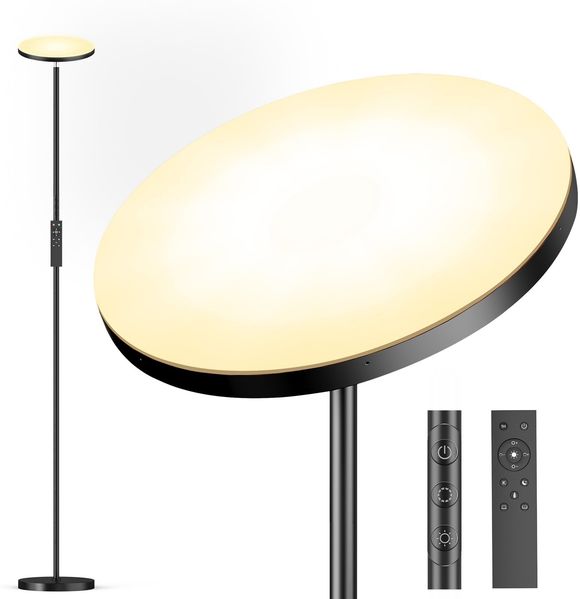 YICAIZI Stehlampe Dimmbar LED 36W, Modern Deckenfluter mit 2700K-6500K Stufenlos Dimmbar Stehleuchte mit Fernbedienung & Touch-Steuerung für Wohnzimmer Schlafzimmer Büro