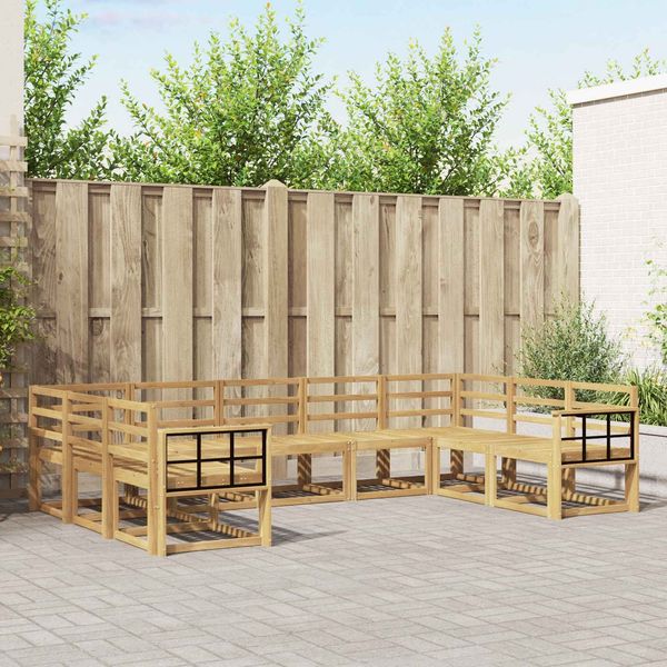 vidaXL Outdoor-Sofagarnitur 9 pcs Weiß Massivholz Akazie 3388228
