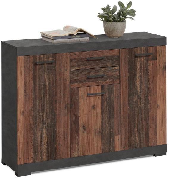 Kommode >Birkenhead< in Matera Old Style dunkel - 120x90x35cm (BxHxT)