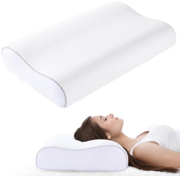 Elegear Nackenstützkissen nackenkissen orthopädisch, memory foam kissen, orthopädisches kissen, Füllung: Memory Foam, Bezug: Atmungsaktives Kopfkissen, Bauchschläfer, Rückenschläfer, Seitenschläfer, 50 x 30cm Ergonomisches Schlafkissen mit Kissenbezug Bild 4