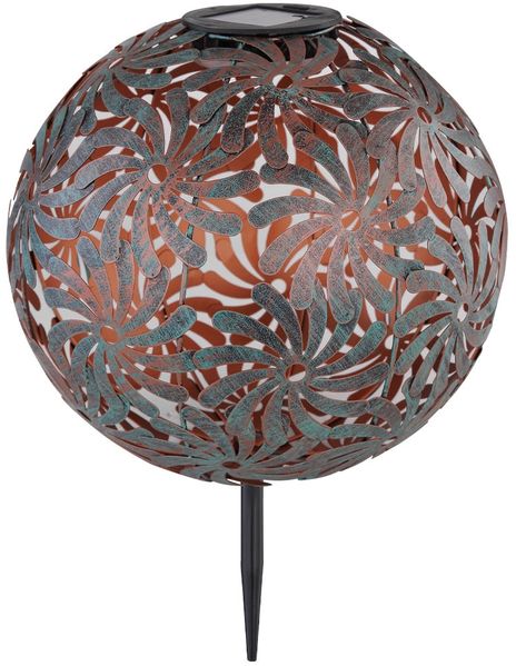 LED Solar-Steckleuchte, Kugel, antik-gold, D 26 cm