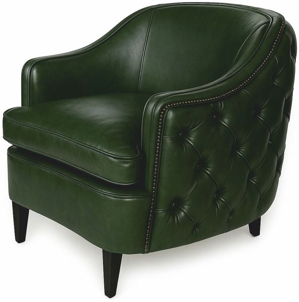 Casa Padrino Luxus Chesterfield Leder Sessel Dunkelgrün / Schwarz - Echtleder Wohnzimmer Möbel