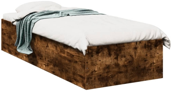 vidaXL Bettgestell Räuchereiche 100x200 cm Holzwerkstoff 3281053