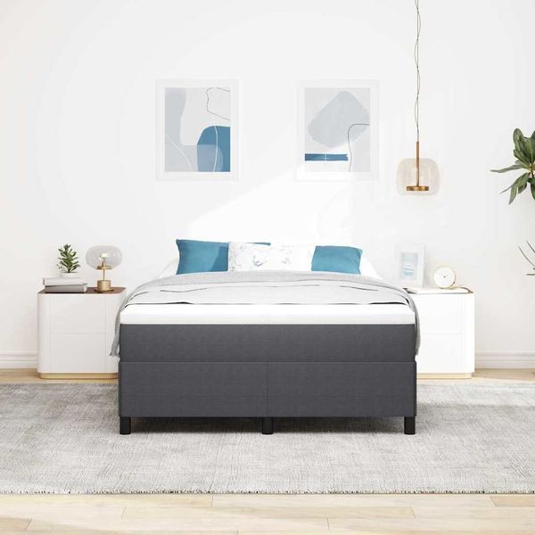 vidaXL Boxspringbett Dunkelgrau 160 x 200 cm Cordstoff 42006978