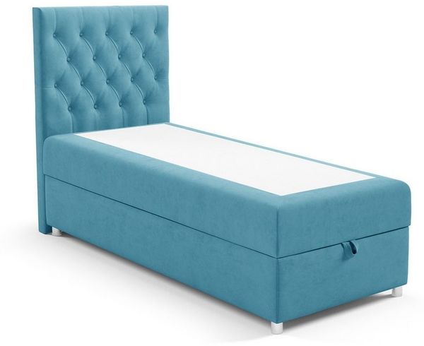 Best for Home Boxspringbett Boxspringbett mit Bettkasten K-14 SINGLE inkl. Bonell-Matratze (Einzelbett, Polsterbett gepolstertes Kopfteil, Jugendbett, Kinderbett, 70x200 80x200 90x200 100x200 cm), Handwerksqualität, TOP Preis-Leistungs-Verhältnis