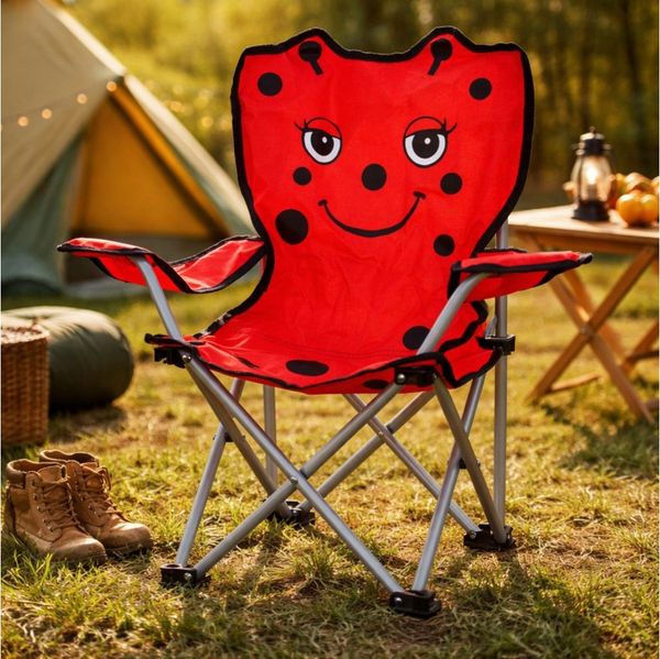 Koopman Faltstuhl Kinderstuhl Gartenstuhl Campingstuhl 60 x 57 x 32 cm Polyester (1 St), Marienkäfer, Tiermotiv, inkl. Tragetasche, für Kinder, max. 50kg
