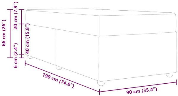 vidaXL Bettrahmen mit Matratze Creme 90 x 190 cm Stoff 3399326 Bild 11