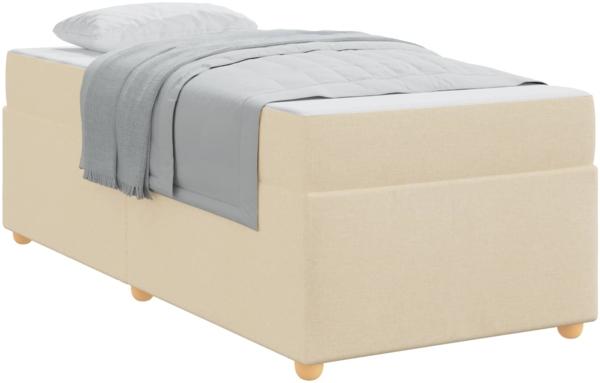 vidaXL Bettrahmen mit Matratze Creme 90 x 190 cm Stoff 3399326