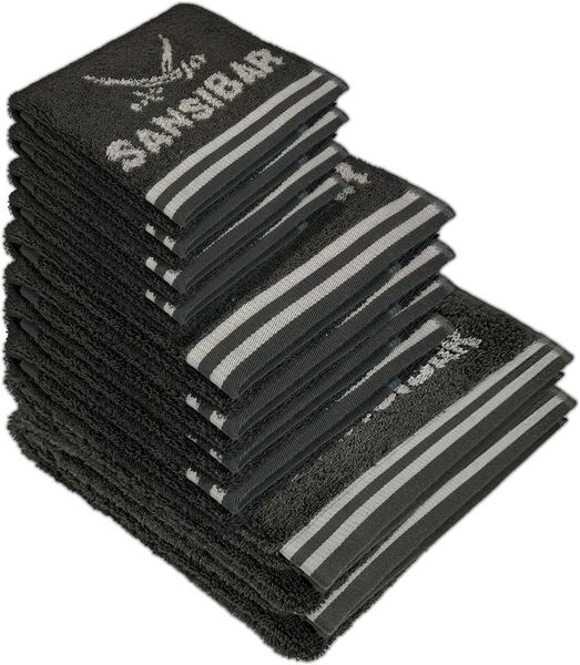 Sansibar Sylt Handtuch Set Sansibar Frottier-Serie Doubleface Set Nr. 3, (Set, 10-St), it hochwertig gewebtem Sansibar Logo, in Doubleface-Optik