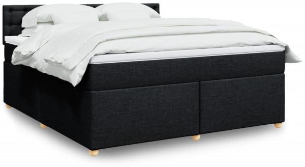 vidaXL Boxspringbett mit Matratze Schwarz 180x200 cm Stoff 3289075