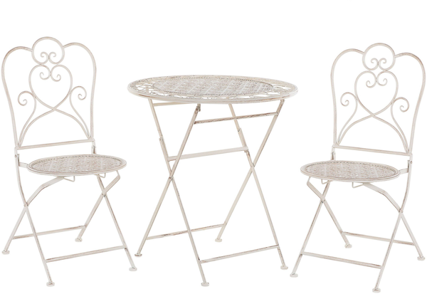 Bistro Set TRIESTE Metall Helles Beige