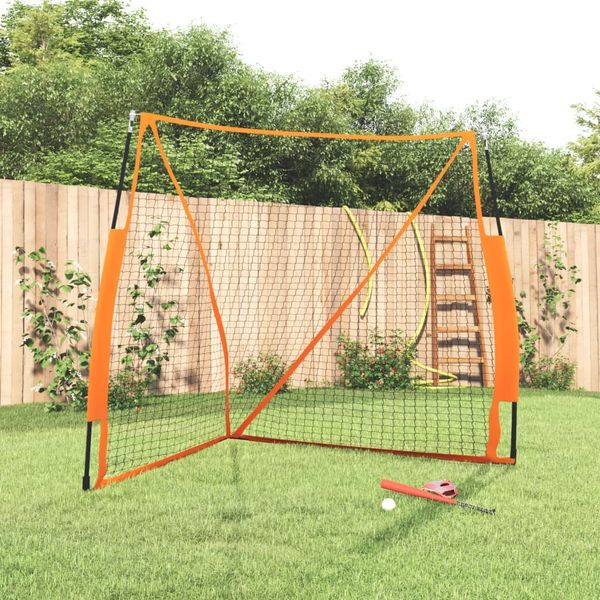 vidaXL Baseball-Netz Tragbar Orange Schwarz 183x182x183 cm Stahl 93737