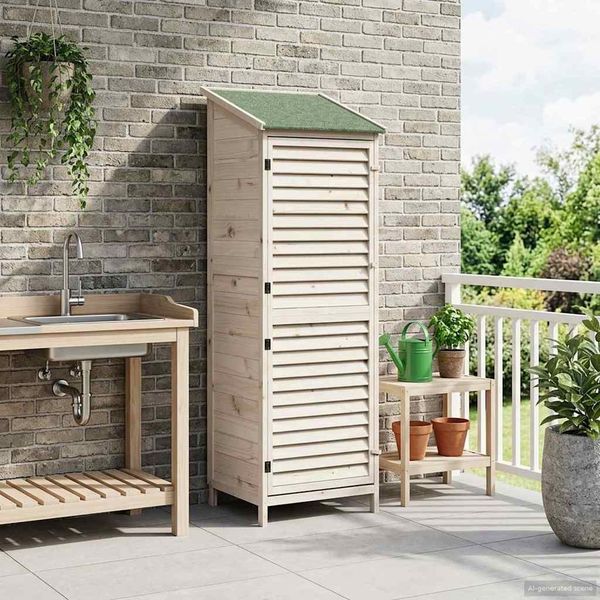 vidaXL Garten Shed Weiß 59 x 56 x 176 cm Massivholz aus Fichte 42033461