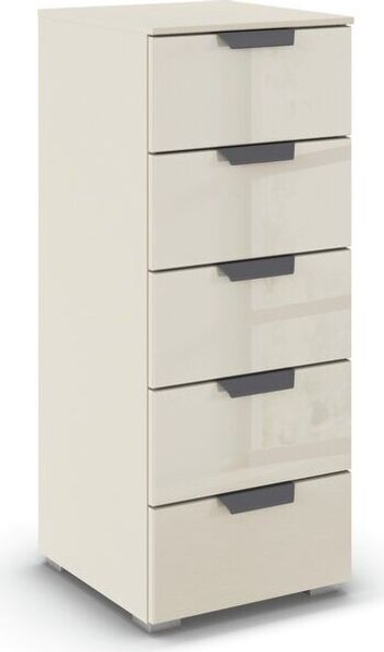 rauch Aditio Box, Kommode, 5 Schubladen, mit Glasfront, mit Softclose-Funktion, Farbe Beige, BxHxT 40x100x42cm Bild 3