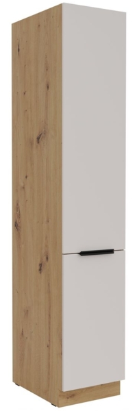 Küchen Hochschrank 40 cm SOLANO Kaschmir beige + Eiche Artisan matt Küchenzeile Küchenblock Küche
