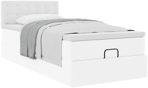 vidaXL Ottoman-Bett mit Matratze Weiß 90x200 cm Kunstleder 3311284 Bild 5