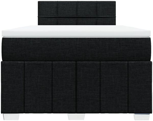 vidaXL Boxspringbett mit Matratze Schwarz 120x200 cm Stoff 3289337 Bild 6