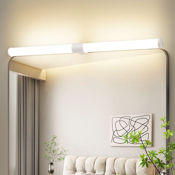 ZMH LED Badspiegelleuchte - 8W Spiegelleuchte, 60cm Badleuchte, Wandlampe in Weiß, Fixierbar, Wasserdicht IP44, Wandlampe 4000K Neutralweiß, Moderne Lampe